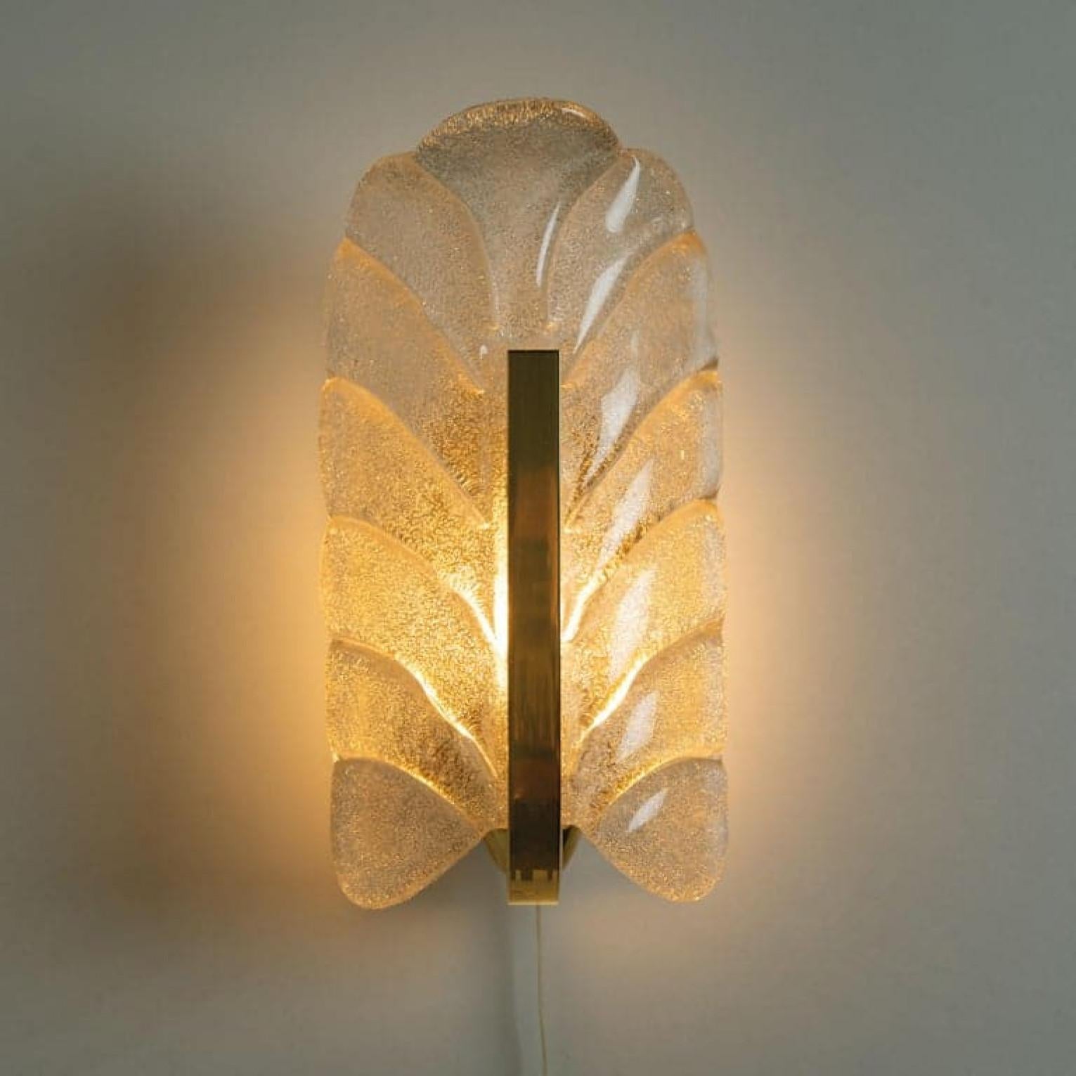 1 of the 5 Pair of Brass Wall Scones by Fagerlund for Orrefors, 1960 For Sale 1