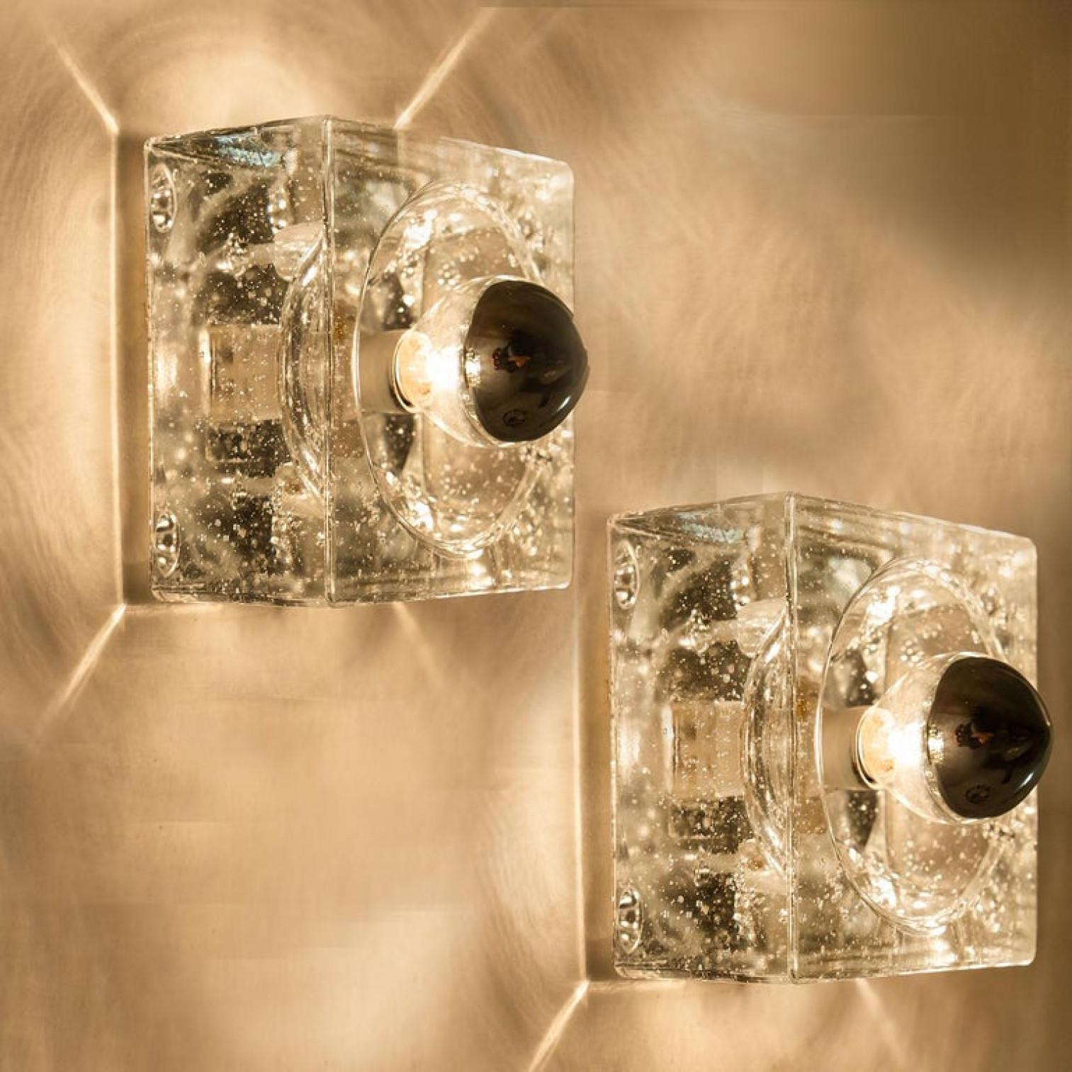 1 of the 5 Pairs of Hand Blown Wall or Ceiling Lights, Austria, 1970 For Sale 1
