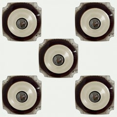 1 of the 5 Square Ceramic Wall Lights Fat Lava Style, 1970
