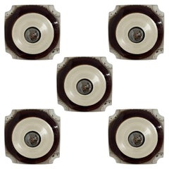 1 of the 5 Square Ceramic Wall Lights Fat Lava Style, 1970