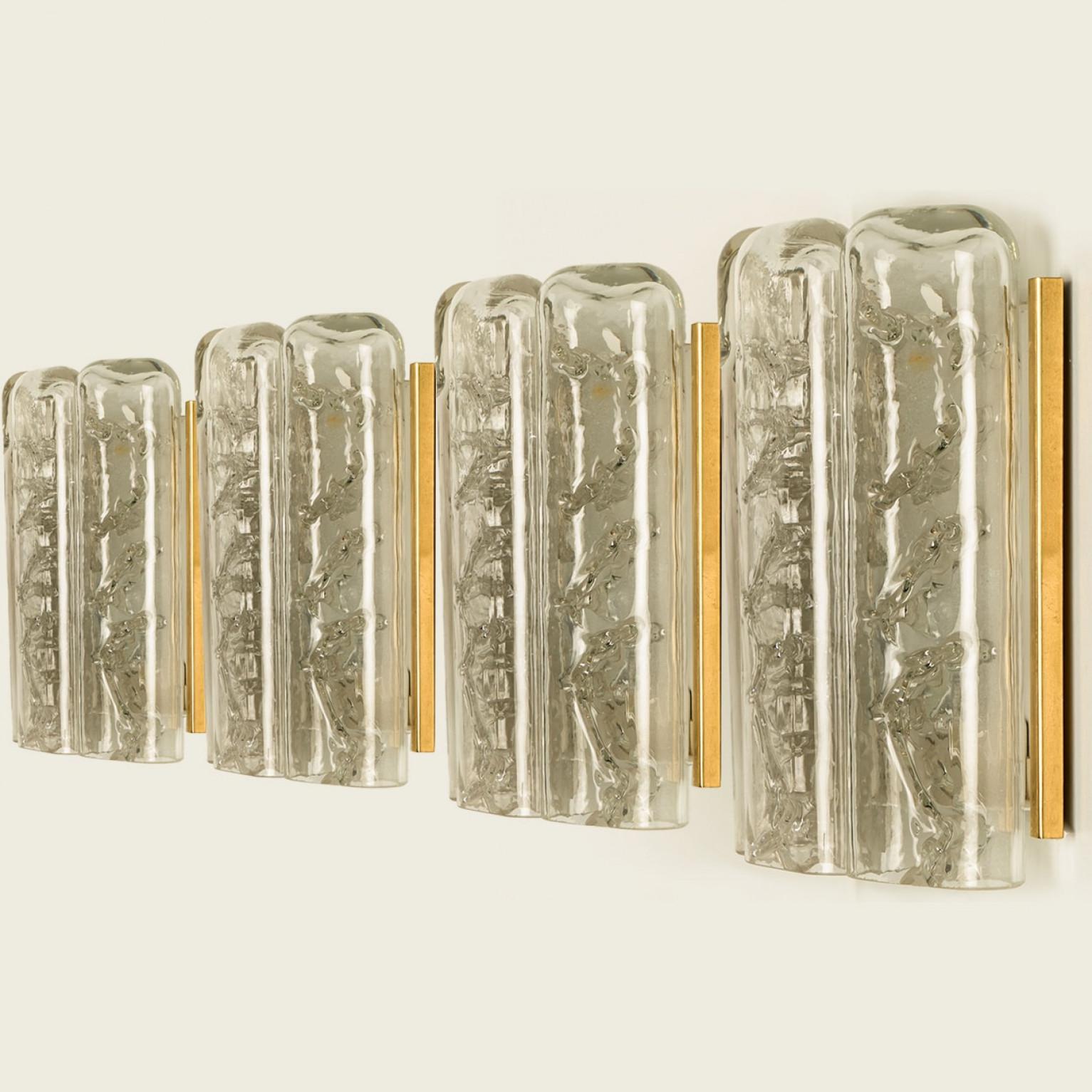 Dipinto 1 delle 5 Applique strutturate in vetro soffiato e ottone di Doria, 1960 in vendita