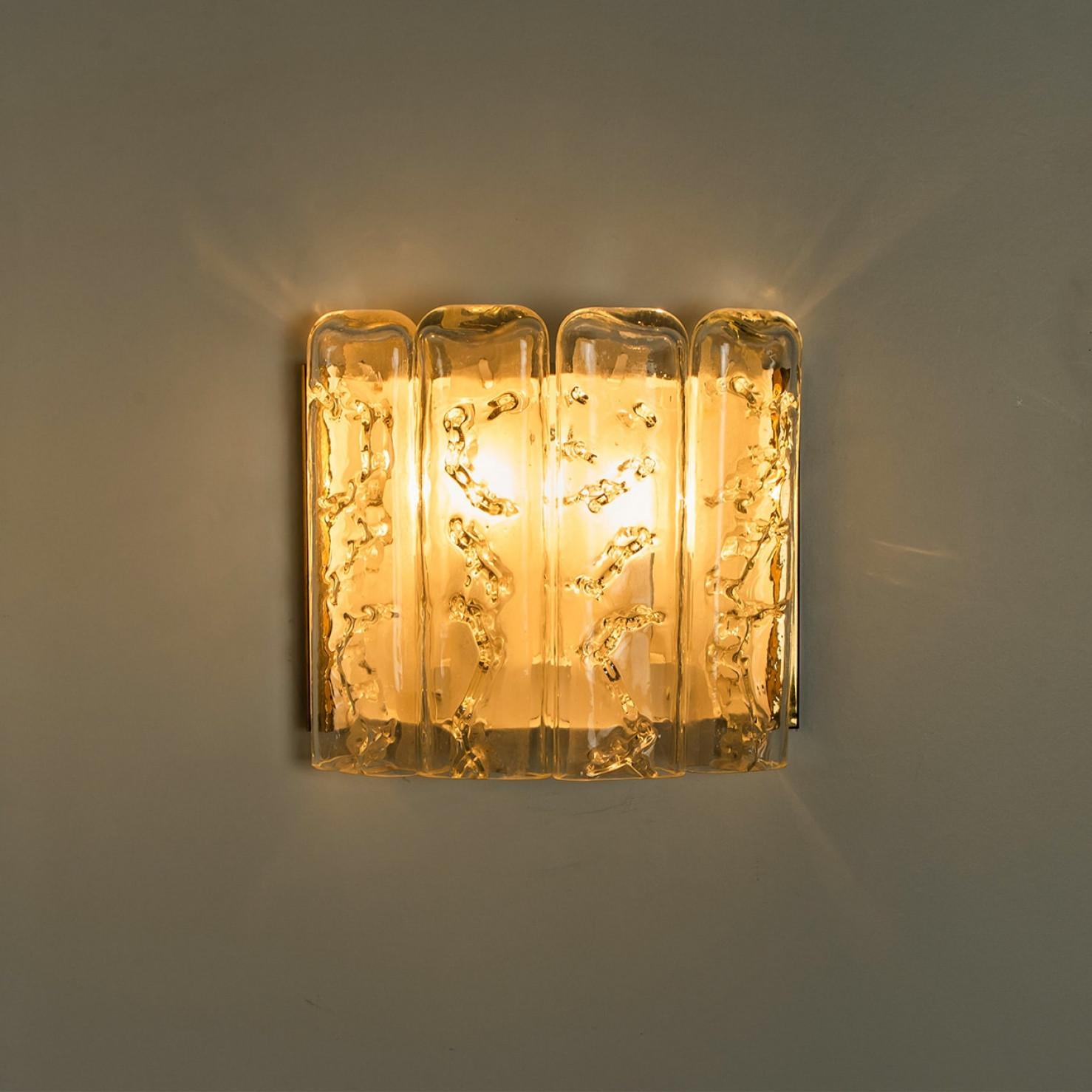 1 delle 5 Applique strutturate in vetro soffiato e ottone di Doria, 1960 in vendita 1
