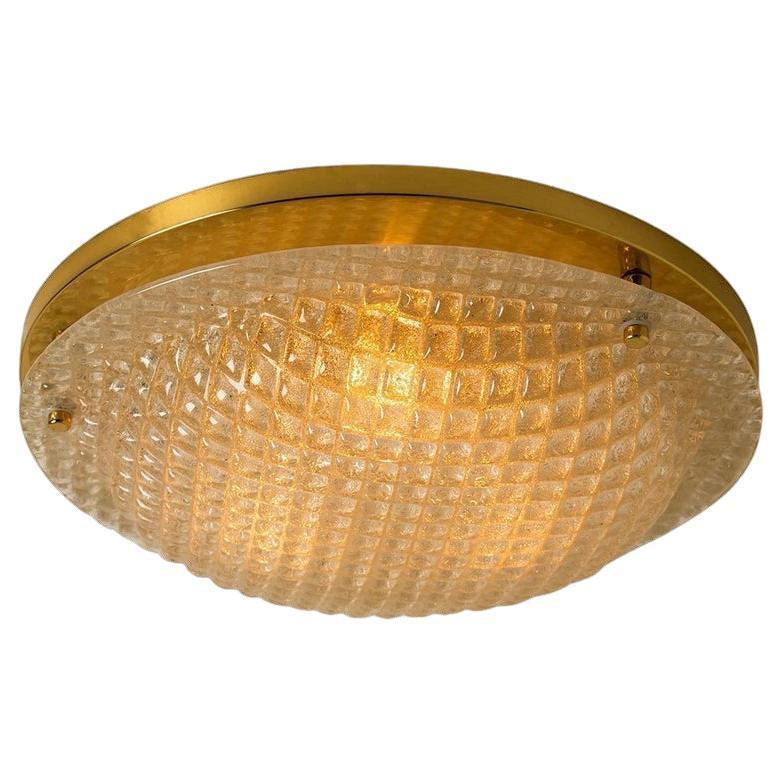 1 of the 5 Textured Murano Flush Mount / Wall Light by Hillebrand For Sale