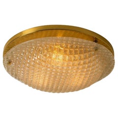 Vintage 1 of the 5 Textured Murano Flush Mount / Wall Light by Hillebrand