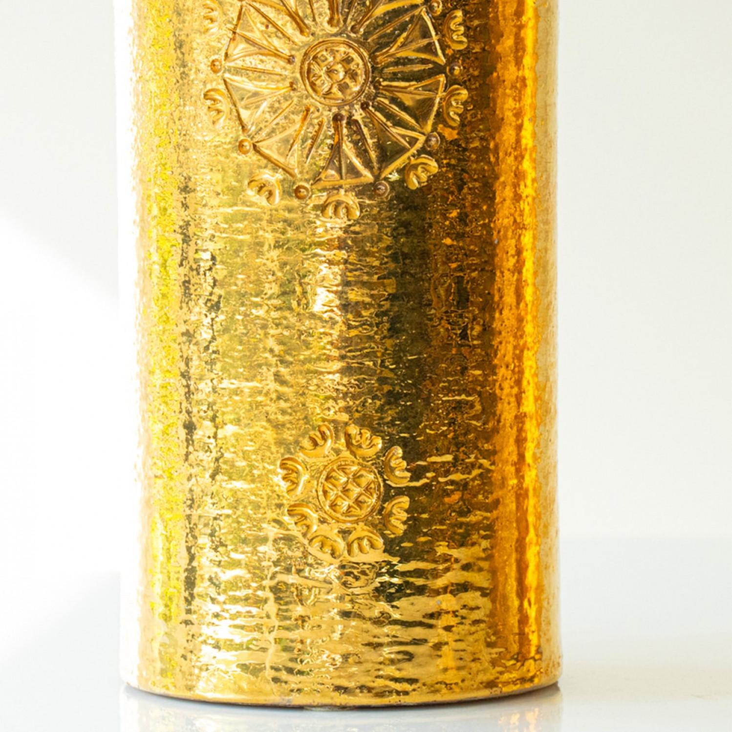 Fine XX secolo 1 of the 5 XL Gold Warm Tones Table Lamps, Custom Silk Lamp Shades by R. Houben in vendita