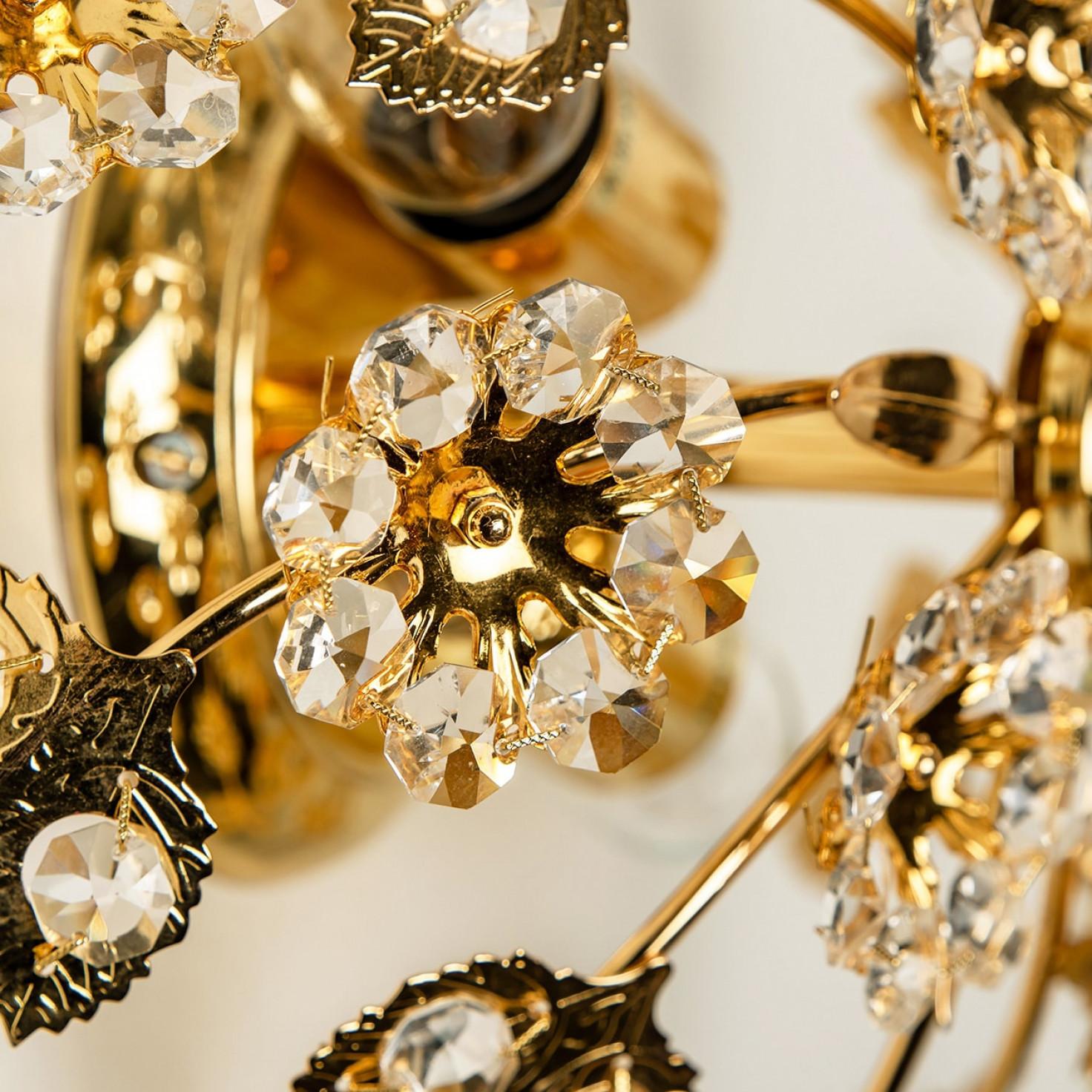 1 of the 5=several Gold-Plated Flower Wall Lights/ Flushmounts by Palwa in vendita 2