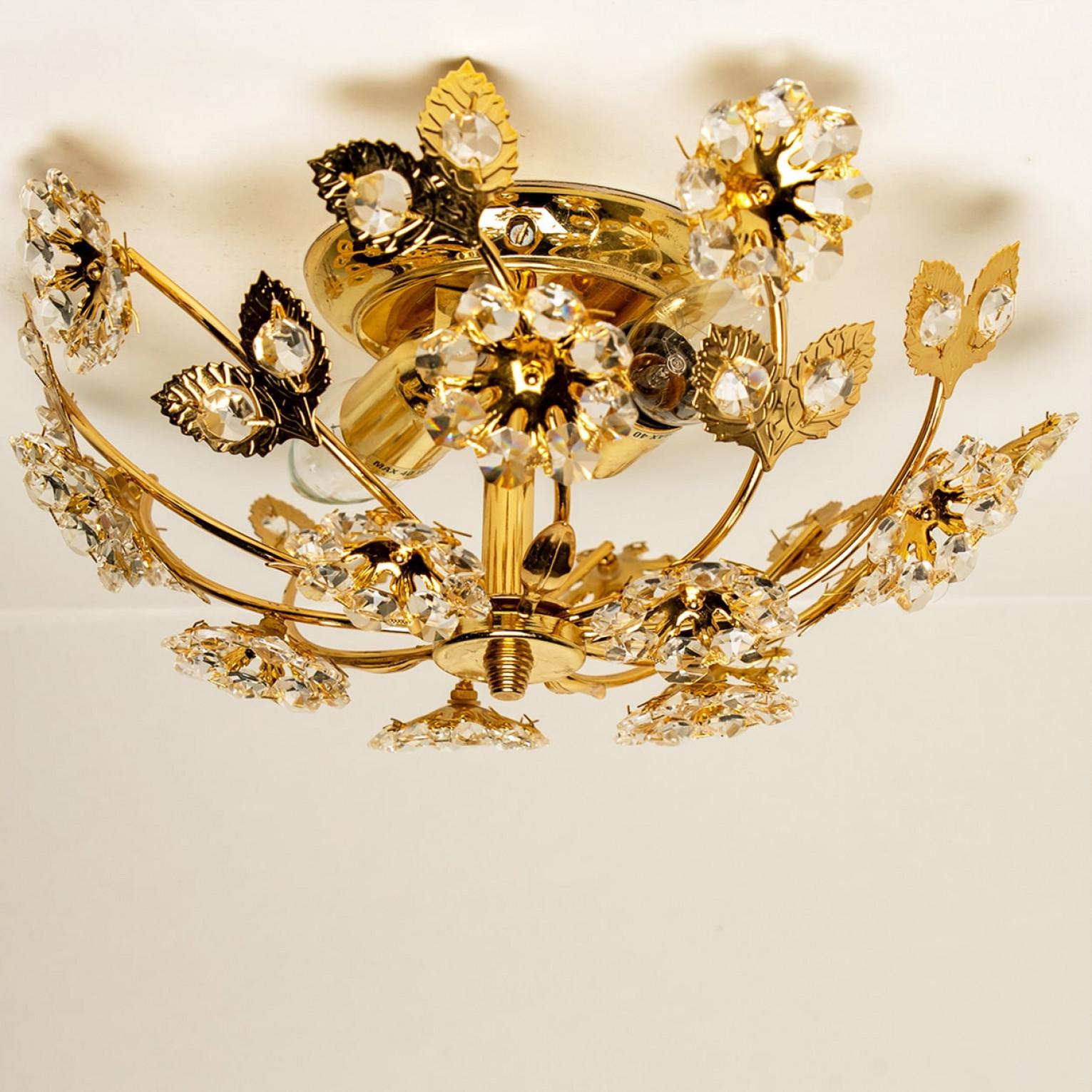 1 of the 5=several Gold-Plated Flower Wall Lights/ Flushmounts by Palwa in vendita 10