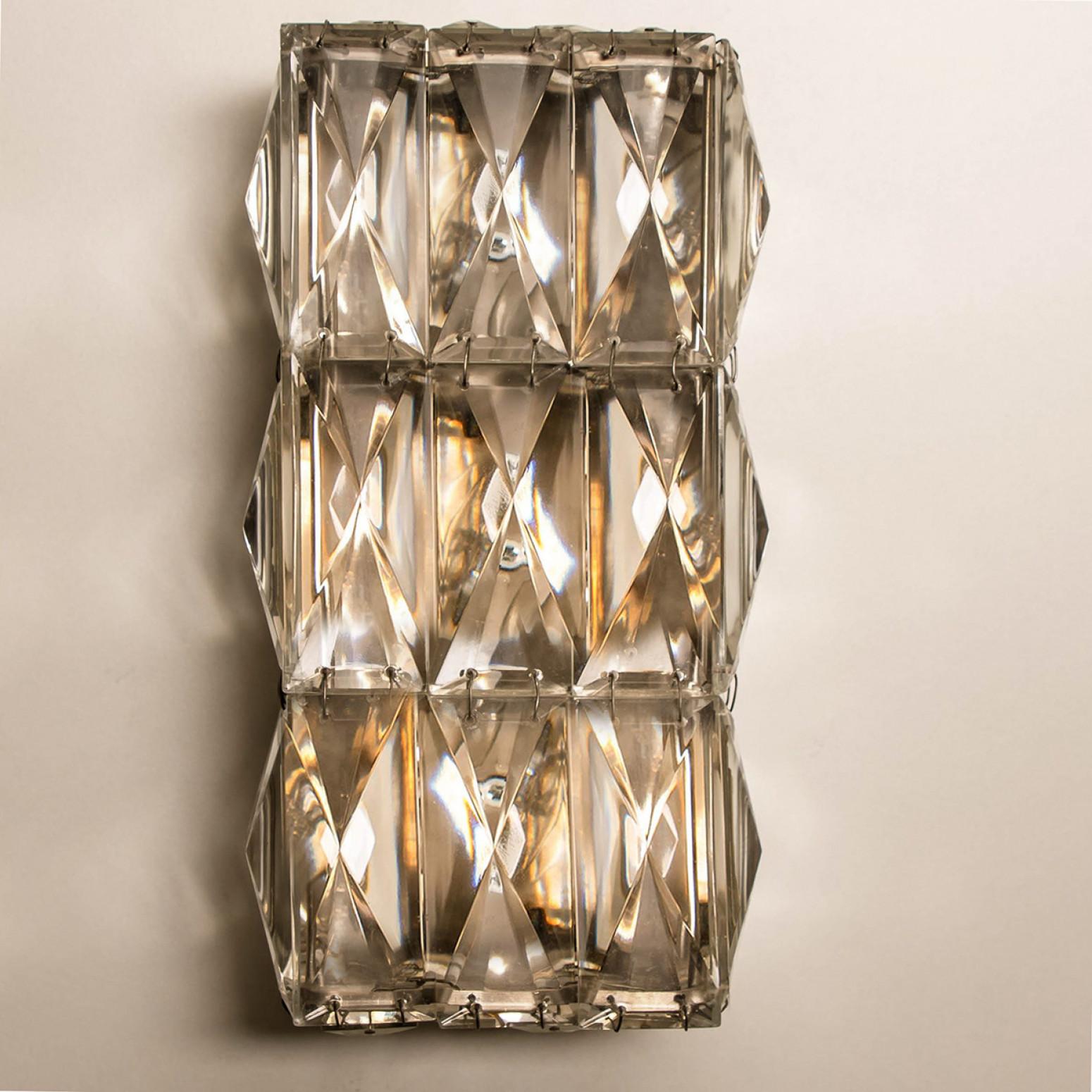 1 of the 6 Bakalowits Wall Lights, Nickel-Plated And Crystal, 1970 For Sale 7