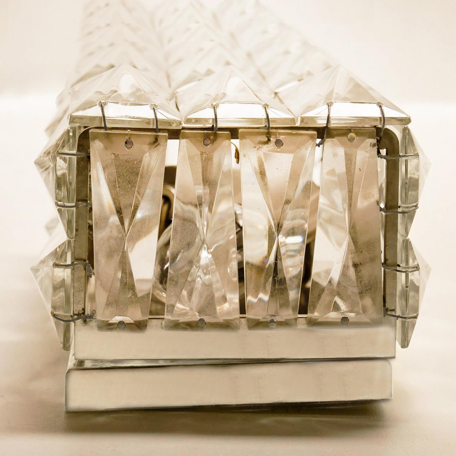 1 of the 6 Bakalowits Wall Lights, Nickel-Plated And Crystal, 1970 For Sale 10