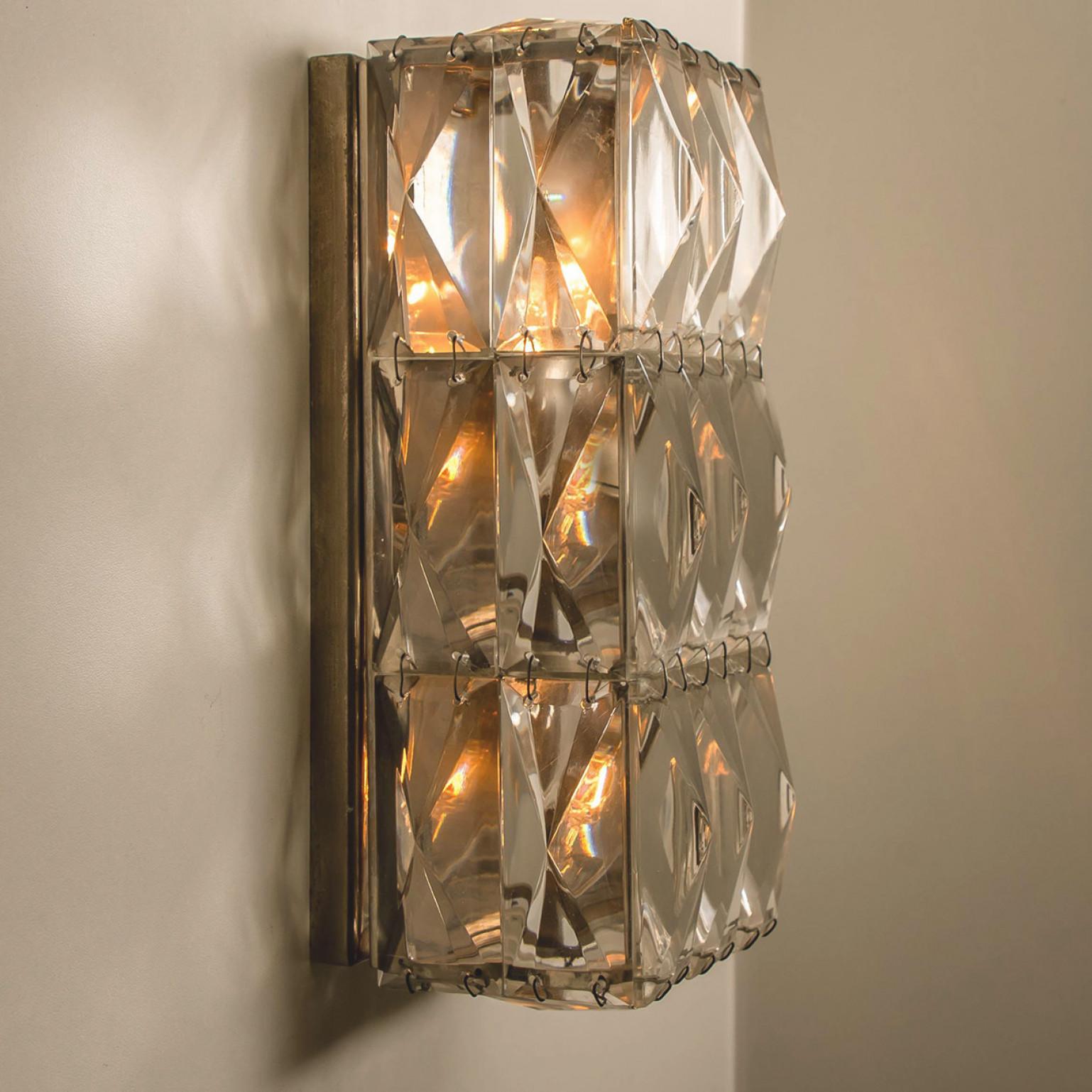 1 of the 6 Bakalowits Wall Lights, Nickel-Plated And Crystal, 1970 For Sale 1
