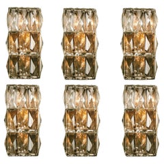 1 of the 6 Bakalowits Wall Lights, Nickel-Plated and Crystal, 1970