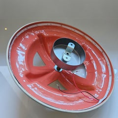 1 de las 6 Lámparas de cerámica azul y amarilla, rosetones de Jeanine Keizer, 1990