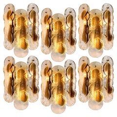 1 of the 6 Citrus Swirl Ice Glass Wall Lights or Sconces from J.T. Kalmar, 1969