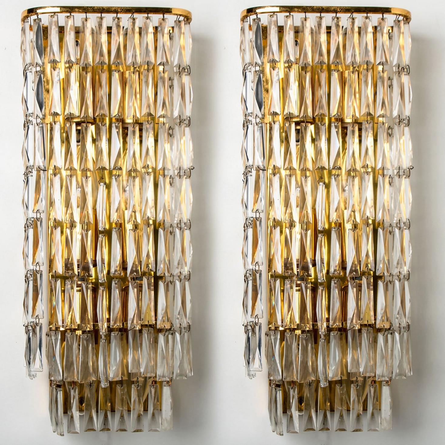 1 des 6 appliques murales en or transparent et en verre en cristal, Bakalowits, 1970 en vente 4