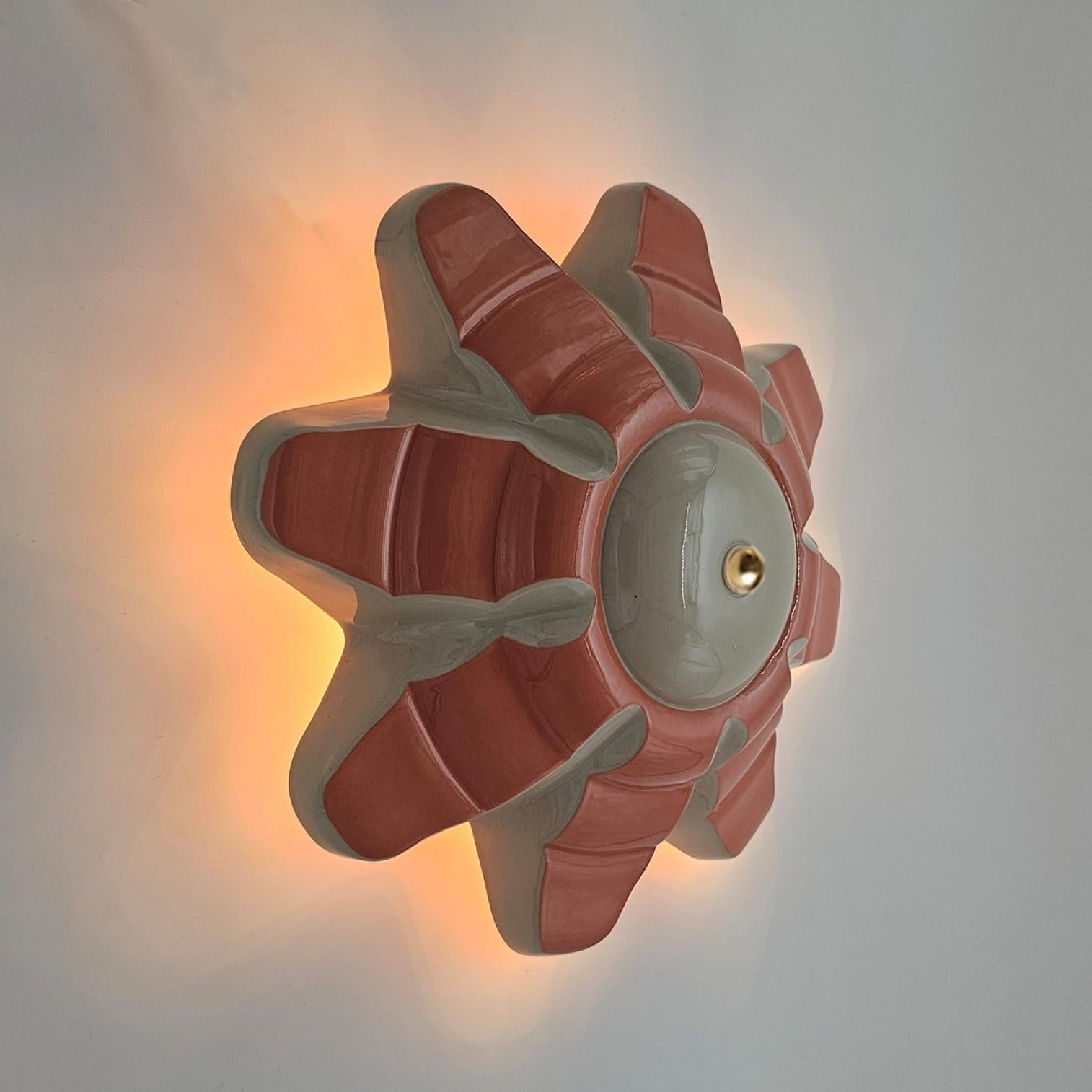 1 des 6 lampes en céramique colorée, Rosettes de Jeanine Keizer, 1990 en vente 5