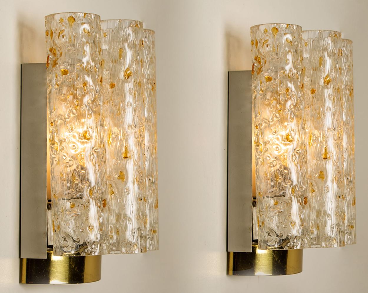 1 of the 6 Doria Wall Lamps in Brass and Glass, 1960s For Sale 5