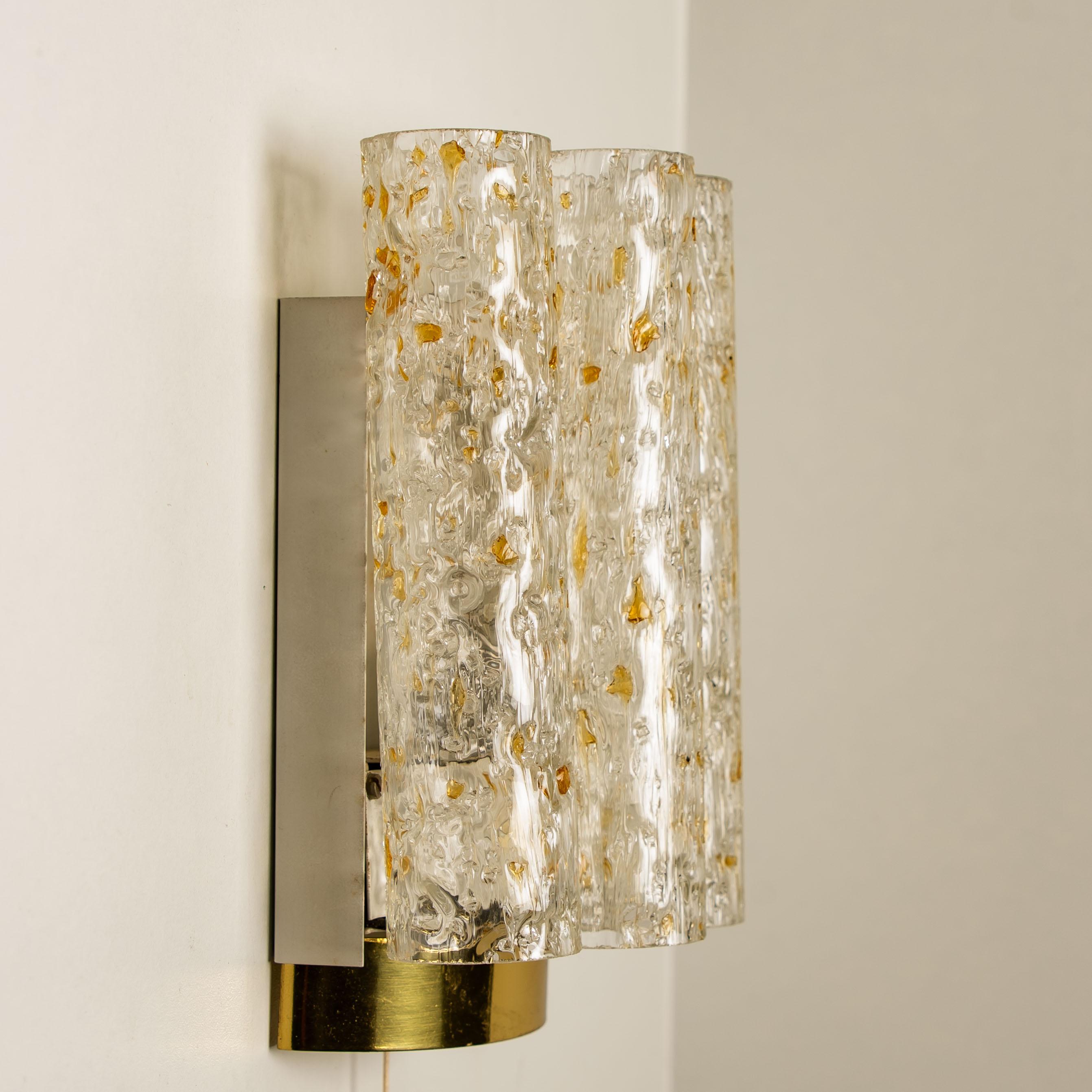 1 of the 6 Doria Wall Lamps in Brass and Glass, 1960s For Sale 7