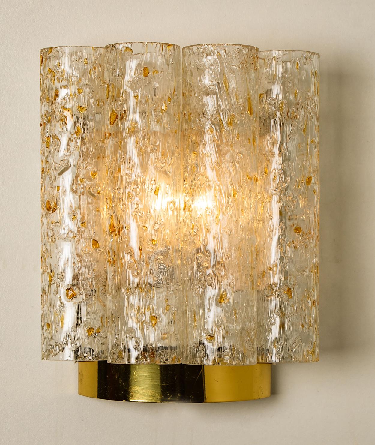 1 of the 6 Doria Wall Lamps in Brass and Glass, 1960s For Sale 9
