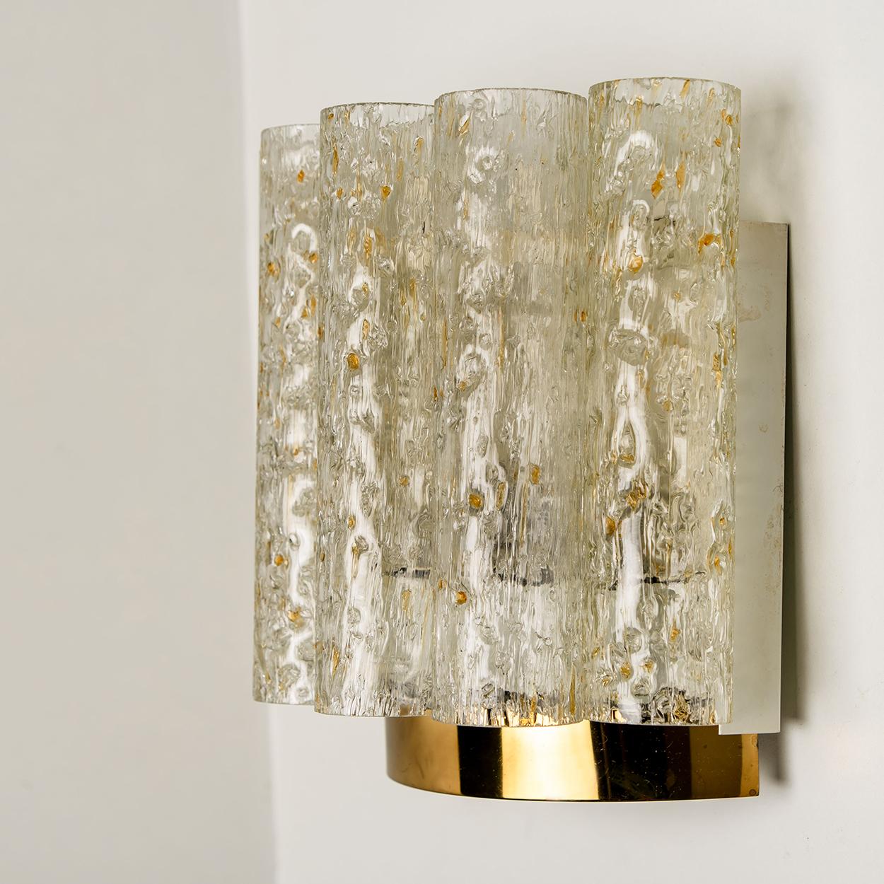 1 of the 6 Doria Wall Lamps in Brass and Glass, 1960s For Sale 1