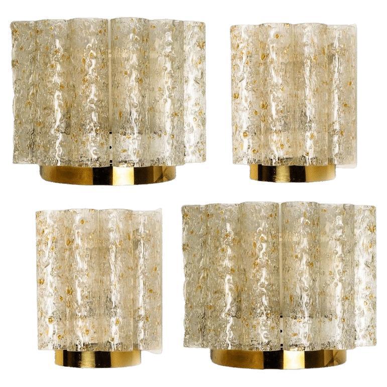 1 of the 6 Doria Wall Lamps in Brass and Glass, 1960s im Angebot