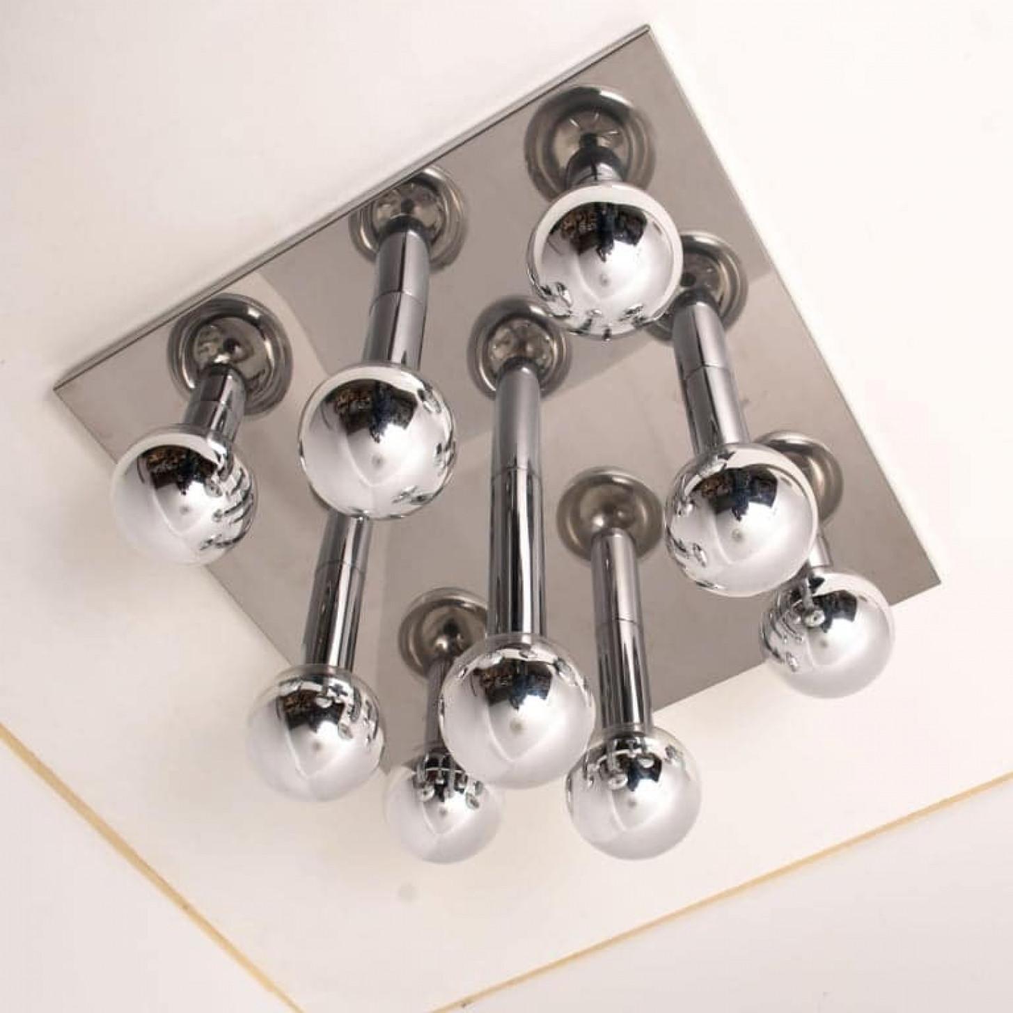 1 der 6 Extra große Wand- oder Deckenleuchte von Motoko Ishii für Staff, 1970er Jahre (Chrom) im Angebot