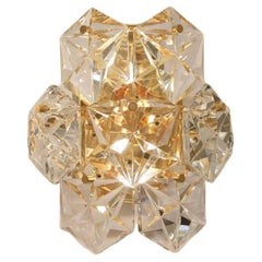 1 of the 6 Faceted Crystal and Gilt Sconces by Kinkeldey, Germany, 1970s