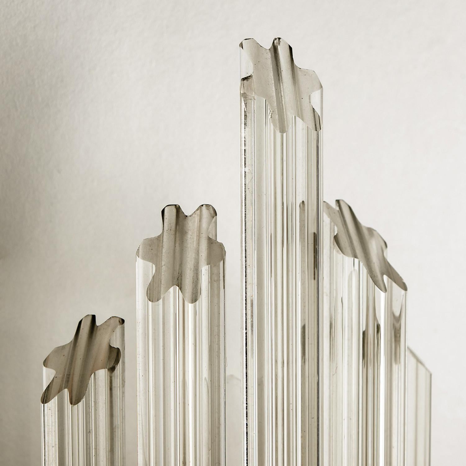 1 de los 6 Apliques de Pared Cromados con Varilla de Cristal en Forma de Flor en Estilo de Sciolari Vidrio en venta