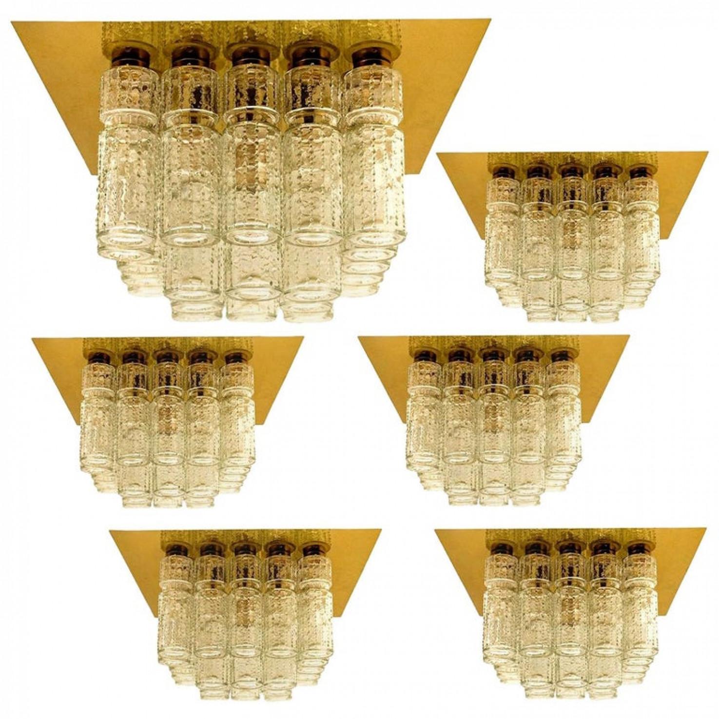 1 of the 6 Flush Mount Chandeliers by Boris Tabacoff, 1970s For Sale 1