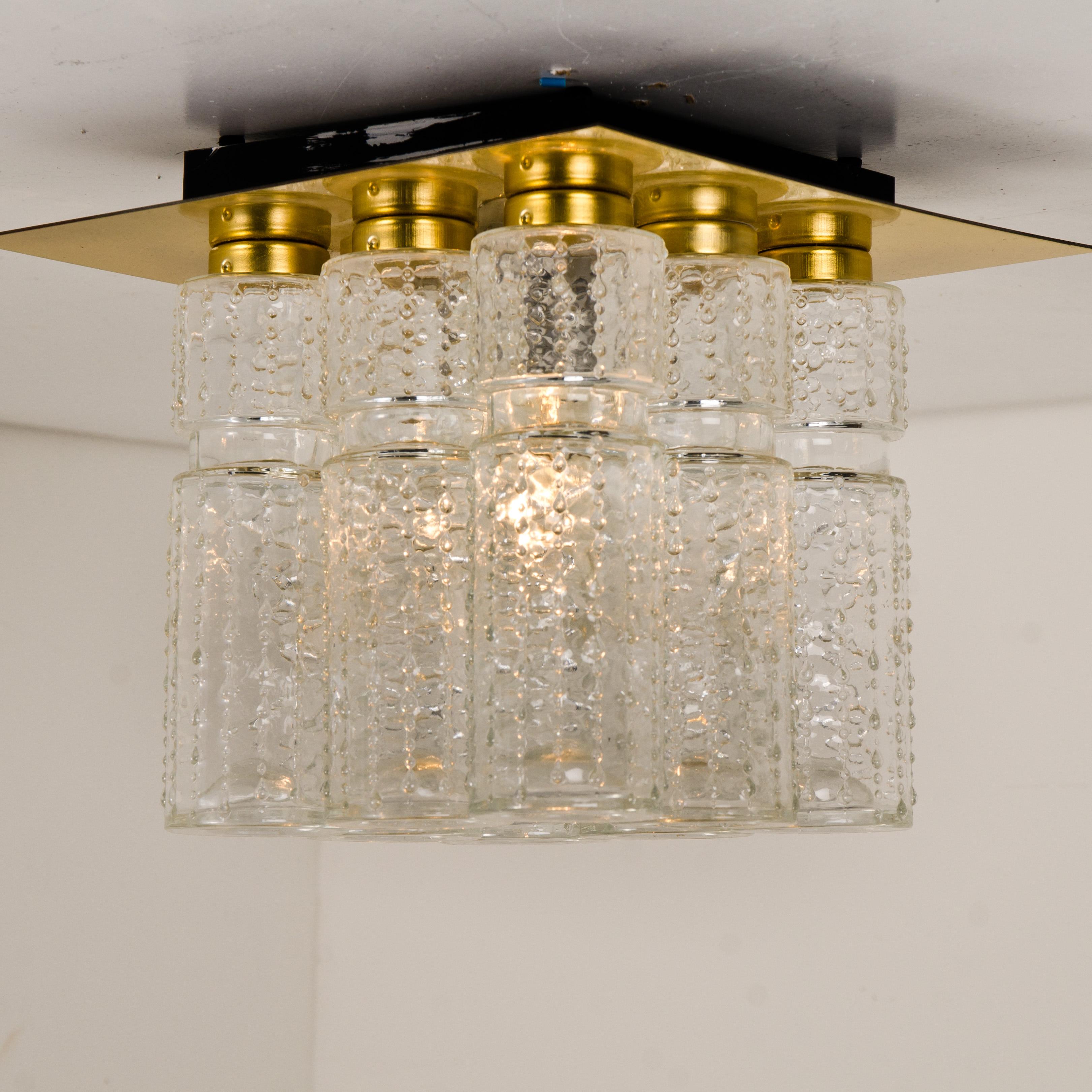 Metal 1 of the 6 Flushmount Chandeliers by Boris Tabacoff, 1970s For Sale