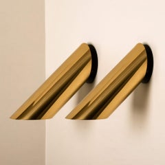 1 of the 6 Geometrical Brass Sconces by Nanda Vigo for Arredoluce, Italy, 1970