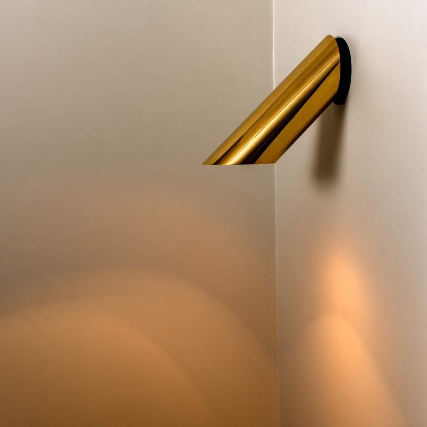 Late 20th Century 1 of the 6 Geometrical Brass Sconces by Nanda Vigo for Arredoluce, Italy, 1970 For Sale