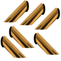 1 of the 6 Geometrical Rotating Brass Sconces in the Style of Nanda Vigo, 1970