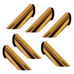 1 of the 6 Geometrical Rotating Brass Sconces in the Style of Nanda Vigo, 1970