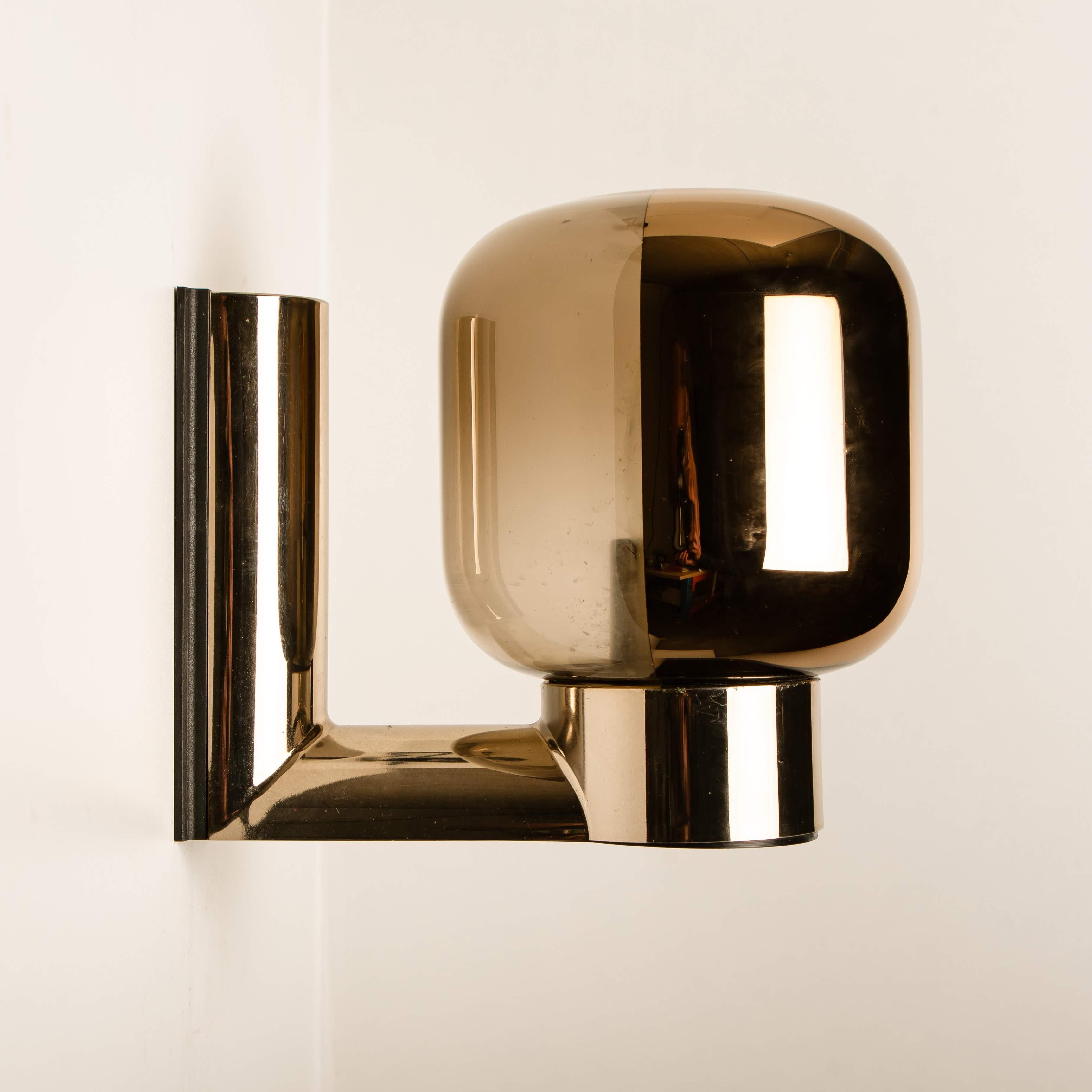 1 of the 6 Geometrical Smoked Glass Sconces by Staff, 1970 4