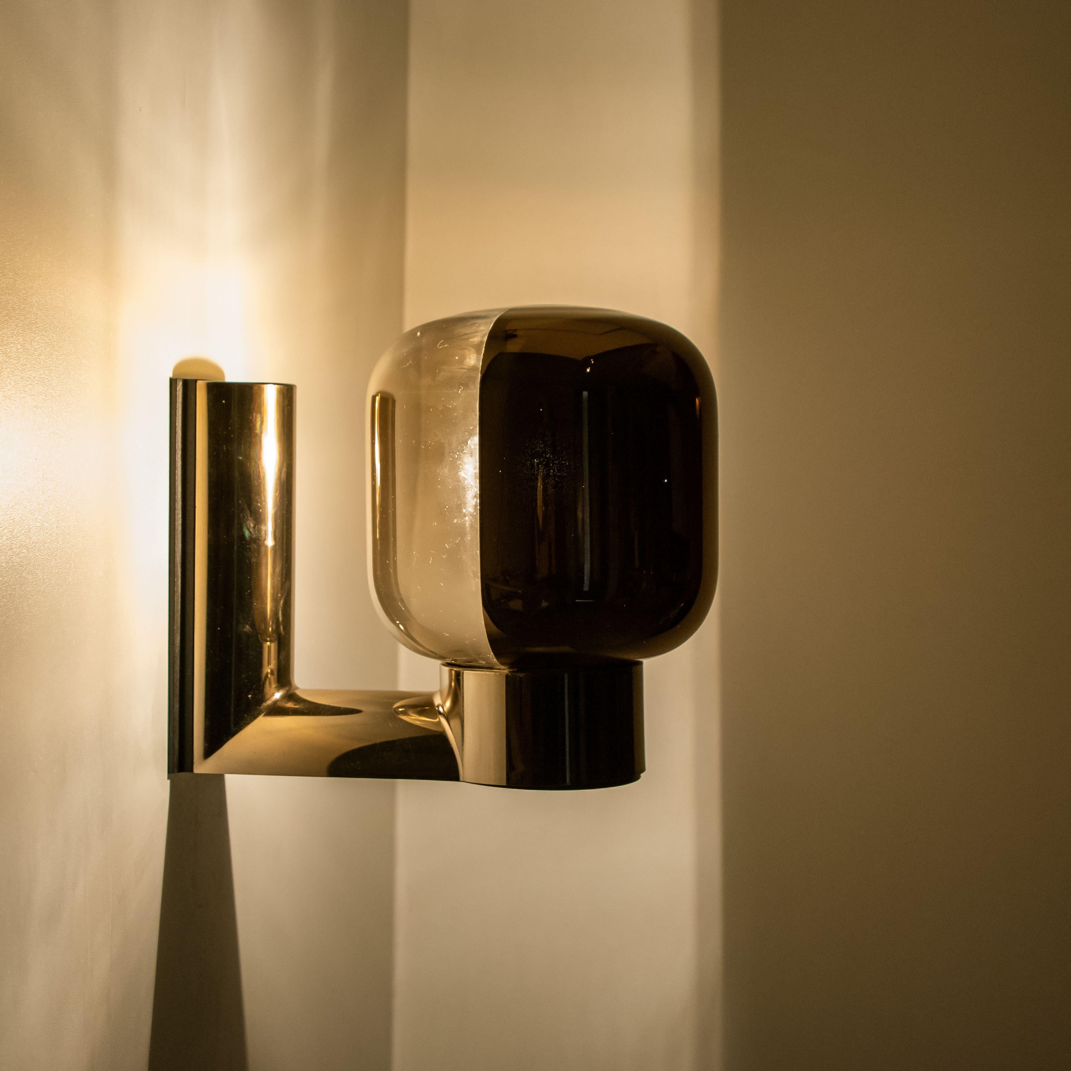 1 of the 6 Geometrical Smoked Glass Sconces by Staff, 1970 7