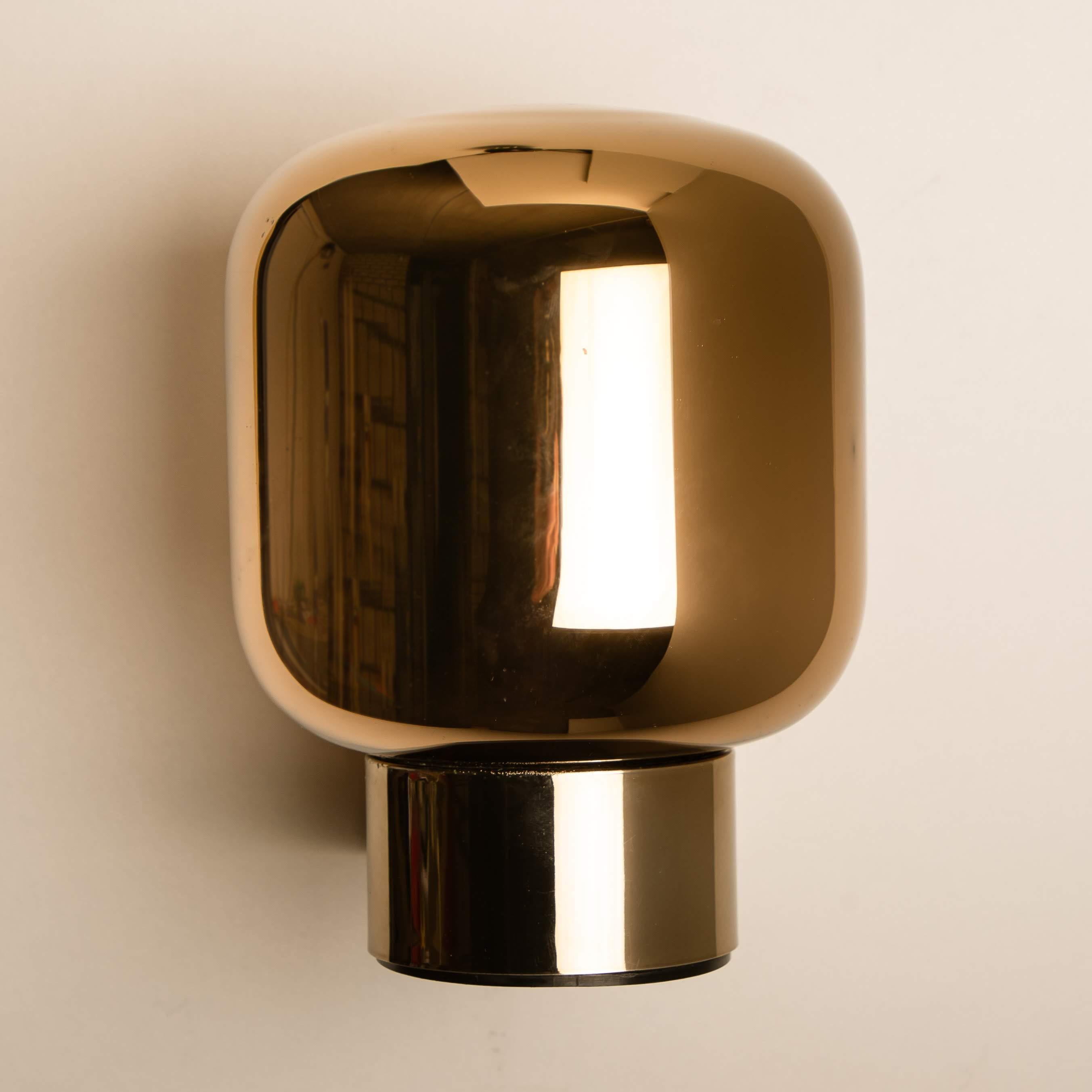1 of the 6 Geometrical Smoked Glass Sconces by Staff, 1970 In Good Condition In Rijssen, NL