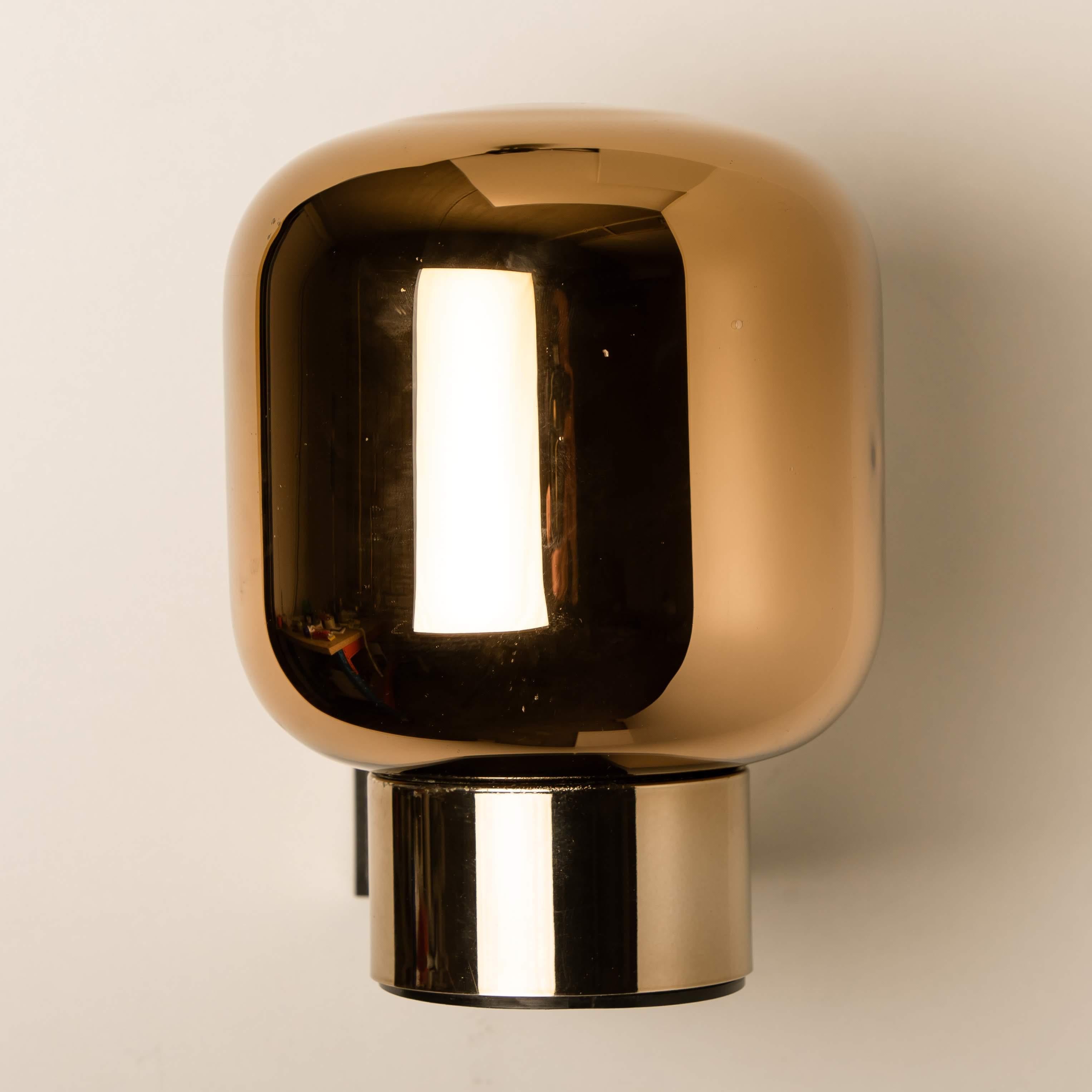 1 of the 6 Geometrical Smoked Glass Sconces by Staff, 1970 2
