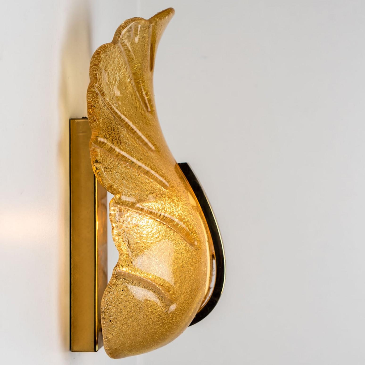1 de los 6 bollos de pared de hojas de cristal de Fagerlund para Orrefors, 1960 en venta 2