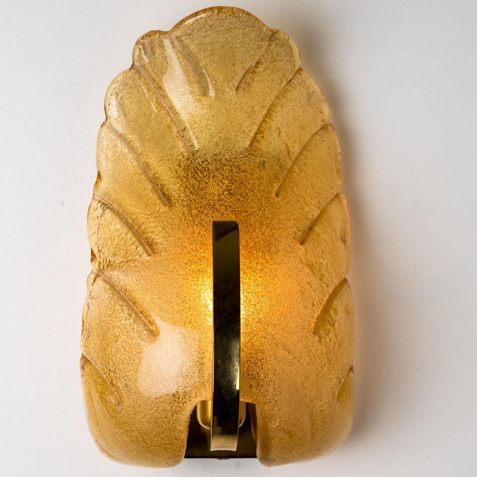 1 de los 6 bollos de pared de hojas de cristal de Fagerlund para Orrefors, 1960 en venta 3