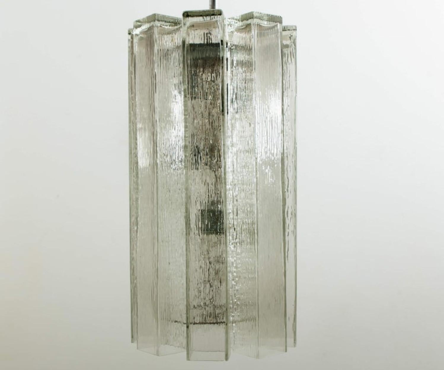1 of the 4 Hand Blown Murano Pendant Lights, Model 4308, by Doria, 1970 2