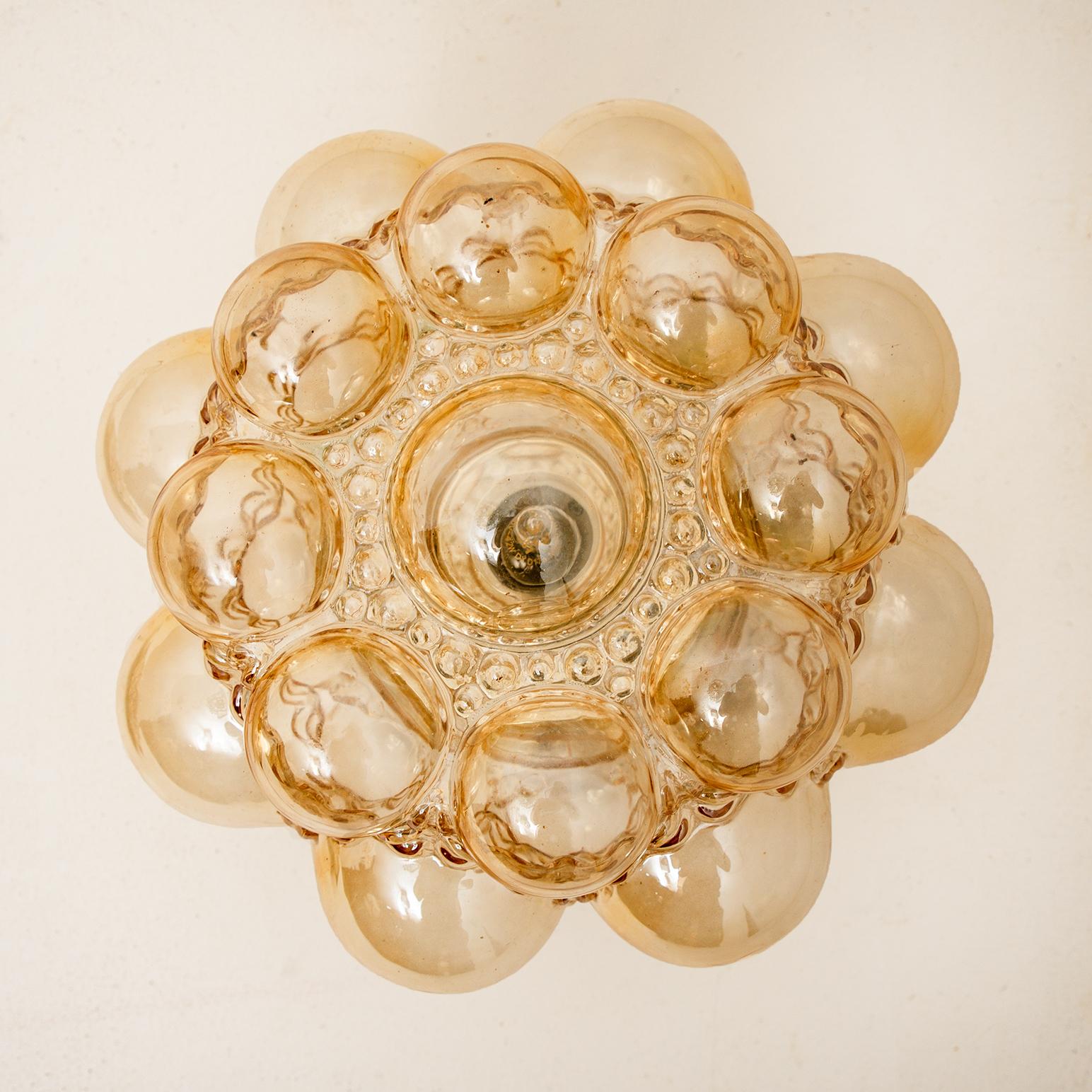 1 of the 6 Helena Tynell Amber Bubble Flushmounts or Wall Sconces, 1960s 7
