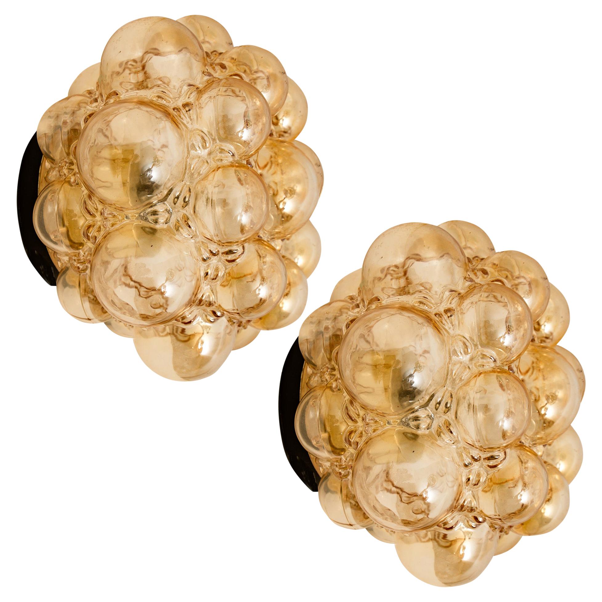 1 of the 6 Helena Tynell Amber Bubble Flushmounts or Wall Sconces, 1960s 1