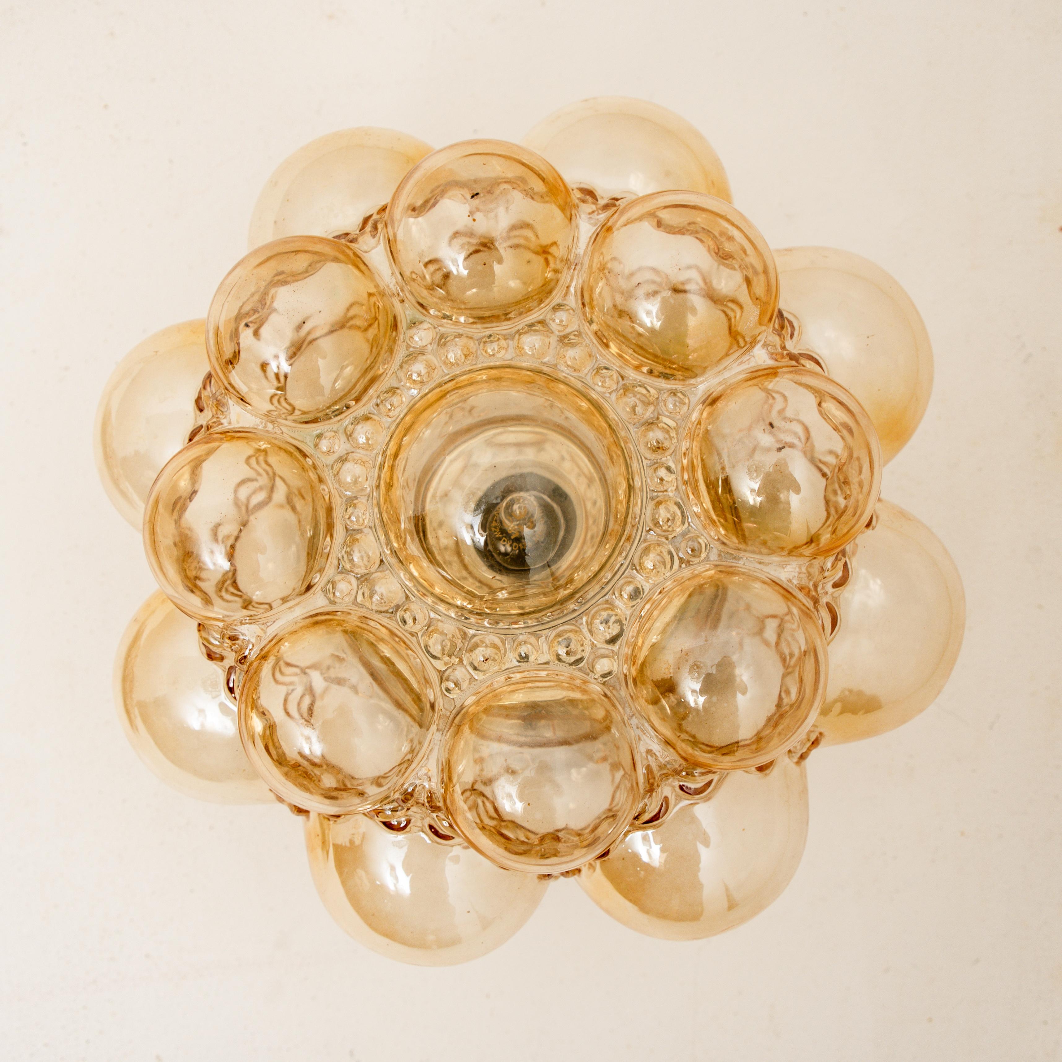 1 of the 6 Helena Tynell Amber Bubble Flushmounts or Wall Sconces, 1960s 2