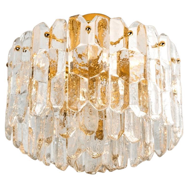 1 des 6 luminaires "Palazzo" de Kalmar Lighting, laiton et verre, 1970