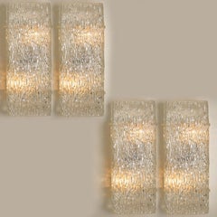 1 de los 6 Apliques de cristal Kalmar Wave Metal blanco, años 70