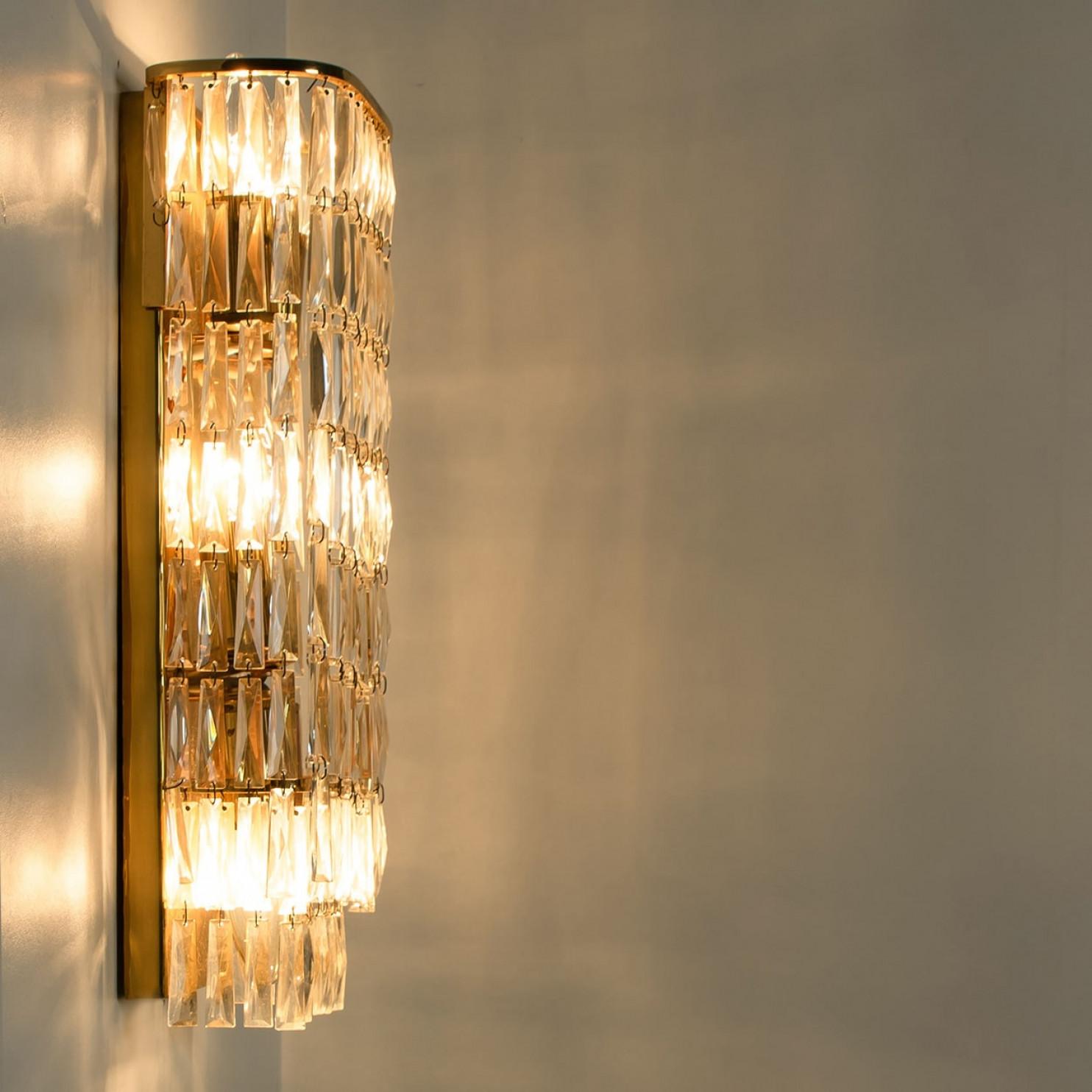 1 of the 6 Messing Crystal Wall Light from Bakalowits & Söhne, 1970s 2