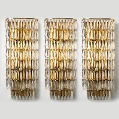 1 of the 6 Messing Crystal Wall Light from Bakalowits & Söhne, 1970s