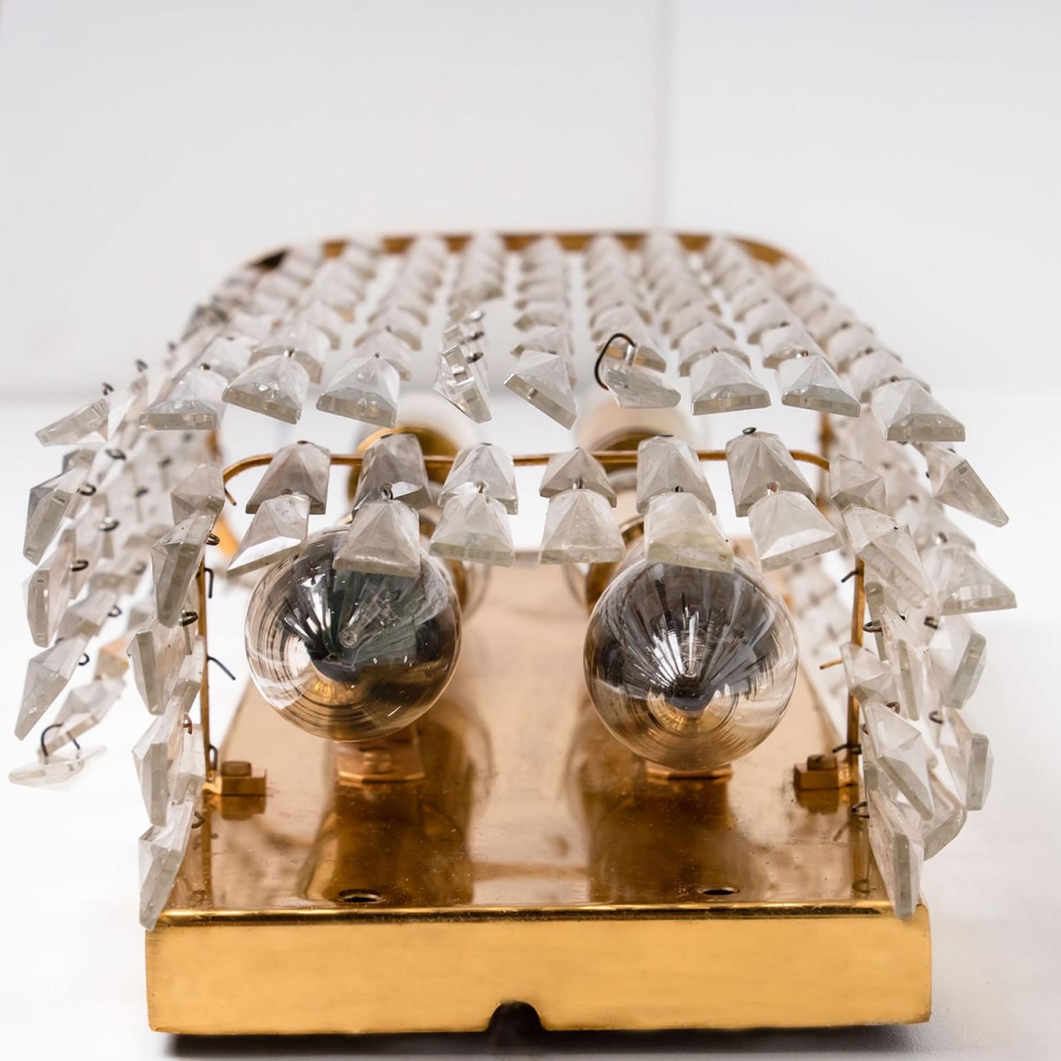 1 of the 6 Messing Crystal Wall Light from Bakalowits & Söhne, 1970s 1