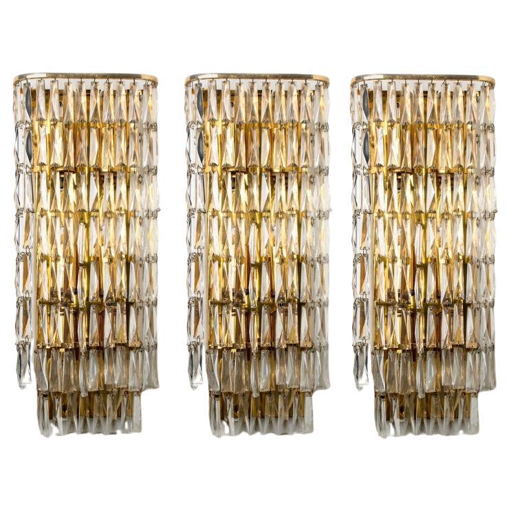 1 of the 6 Messing Crystal Wall Light from Bakalowits 
Söhne, 1970s en venta