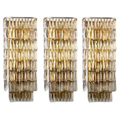1 of the 6 Messing Crystal Wall Light from Bakalowits & Söhne, 1970s